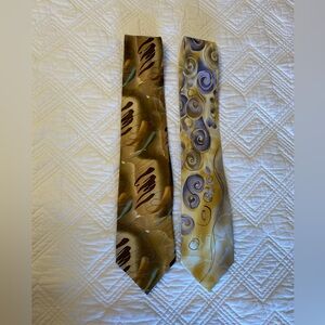 J. Garcia Artistic Collection Fourty-Five + Fifty-Five100% Silk Ties Set of Two